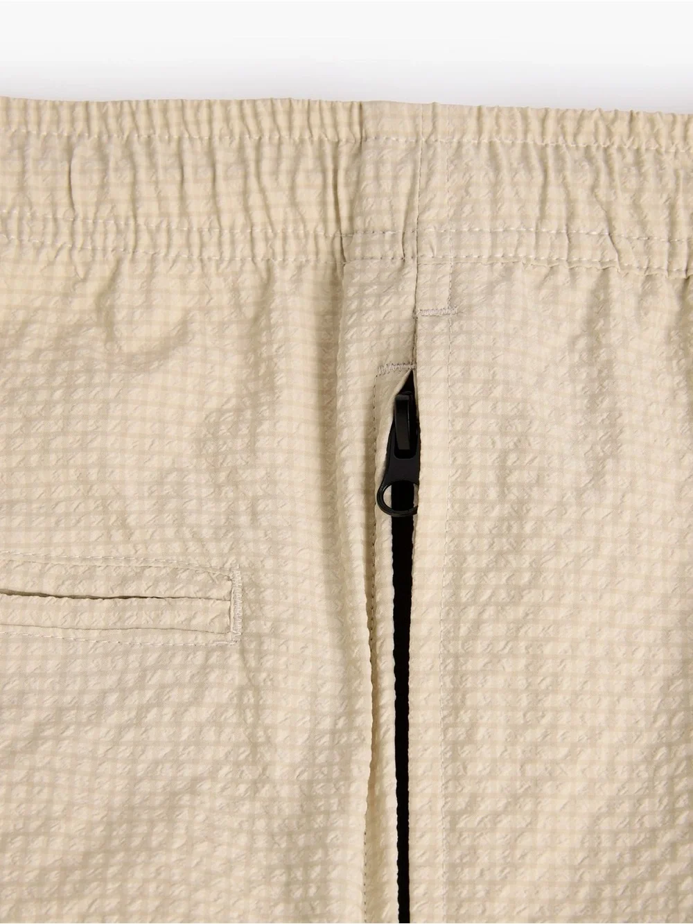 OAS Mens Swim Short Cream Size L cream Poplan Pull On Polyester Sz L